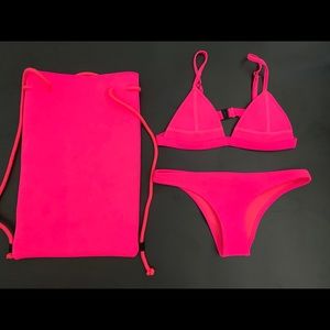Triangl Hot Pink Bikini w/ matching bag